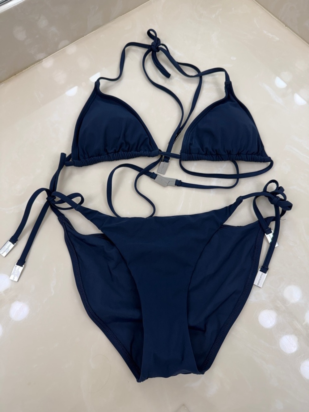 Zimmermann Navy Triangle Tie-Side Bikini Set